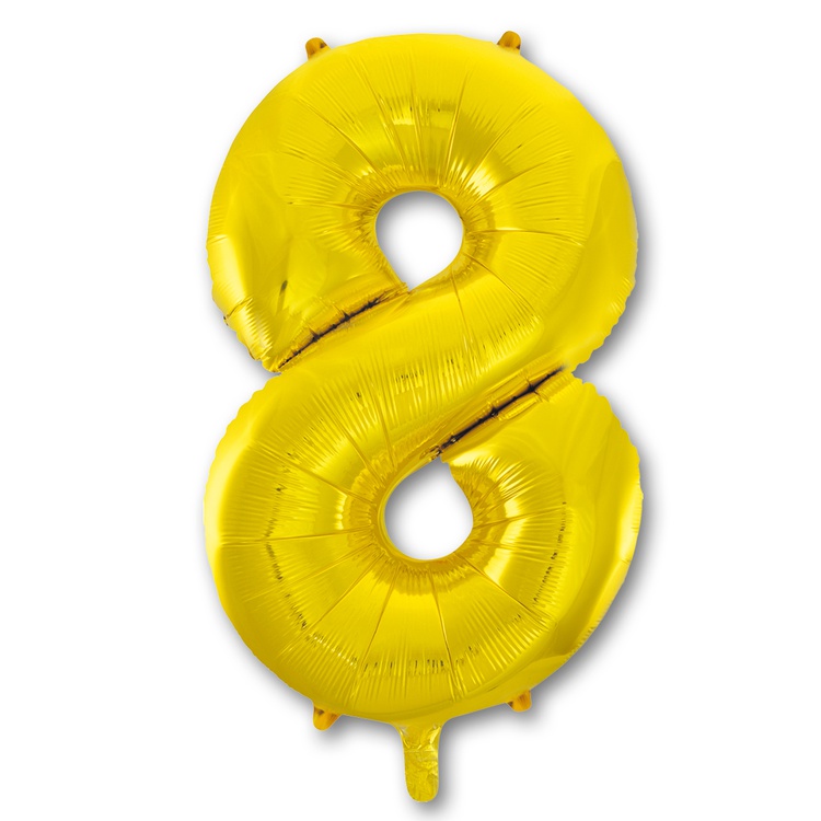 Веселая Затея ЦИФРА 8 14" Gold, 1 шт