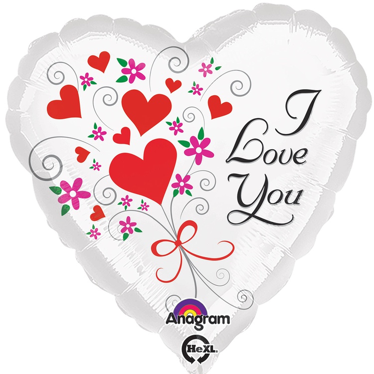 Anagram 18" ILY Сердца и цветы S40