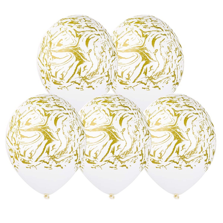 Belball Шелк паст 14" Мрамор белый/золото, 25 шт
