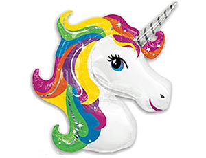 FlexMetal (14" -36см) м/ф Единорог радужный голова, 5 шт/уп