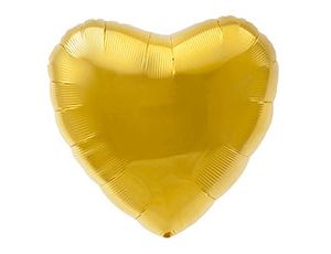 Agura (30" -76см) СЕРДЦЕ  Металлик Gold, 1 шт/уп