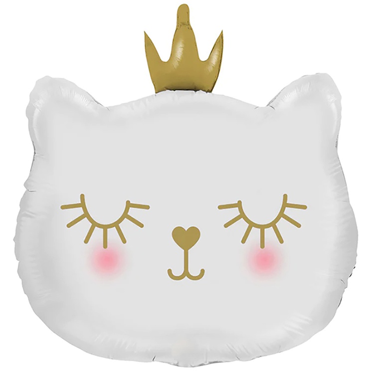 К ФИГУРА (29" -74см) Кошка в короне голова белая, 1 шт/уп