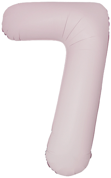 Flexmetal Шар (40''/102 см) Цифра, 7 Slim, Пыльная роза, Сатин, 1 шт. в уп.