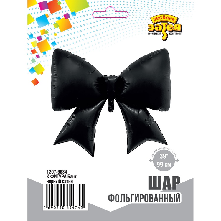 К ФИГУРА Бант черный сатин