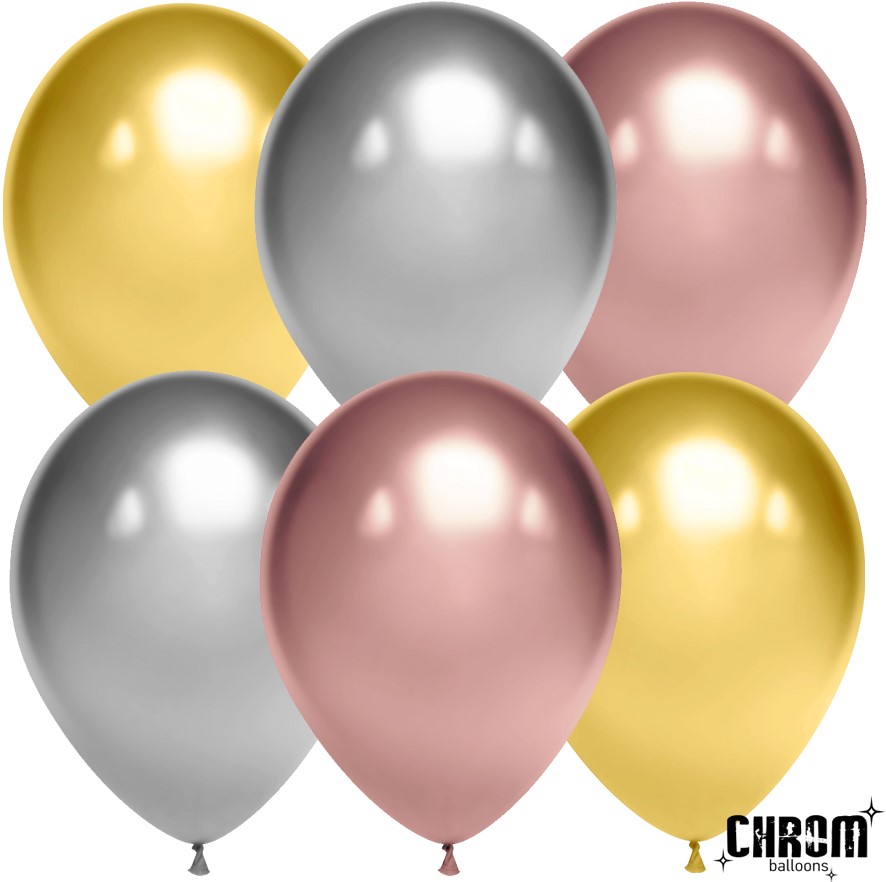 Дон баллон (12''/30 см) Ассорти Делюкс, хром, 50 шт.