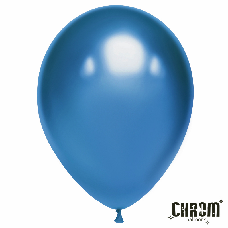 Дон Баллон Шар (5''/13 см), Синий, хром, 50 шт.