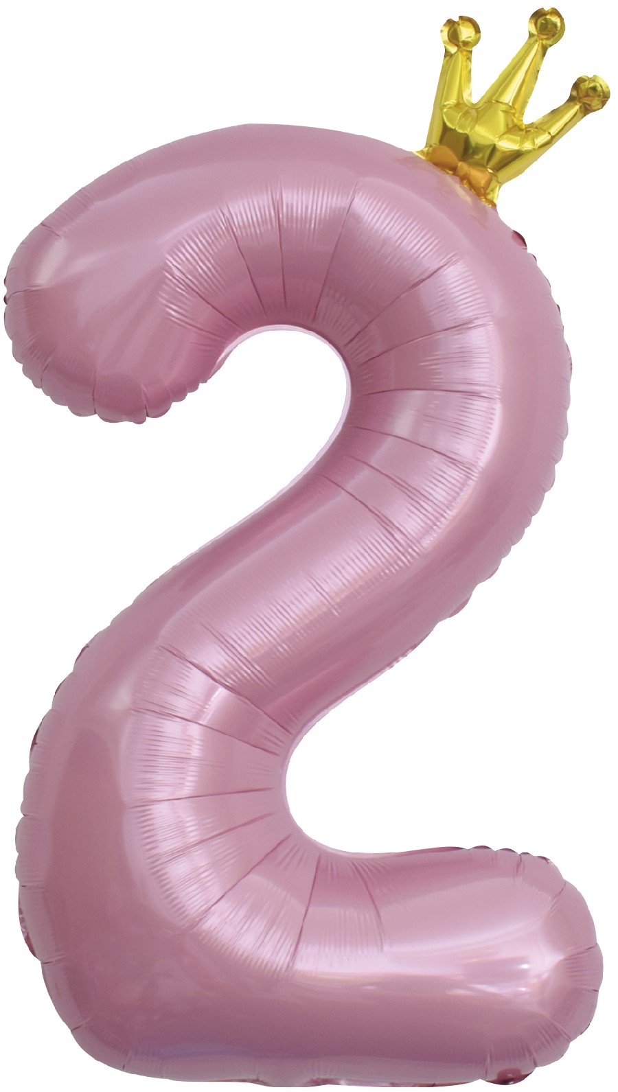 Falali (40''/102 см) Цифра, 2 Золотая корона, Розовый, 1 шт.