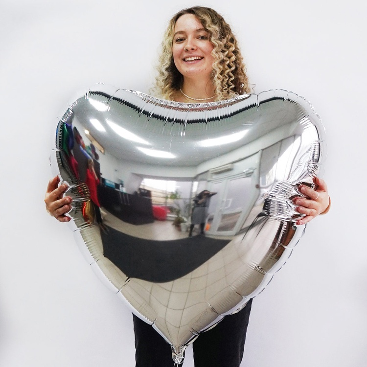 Grabo (36" -92см) Сердце, Серебро, 1 шт.