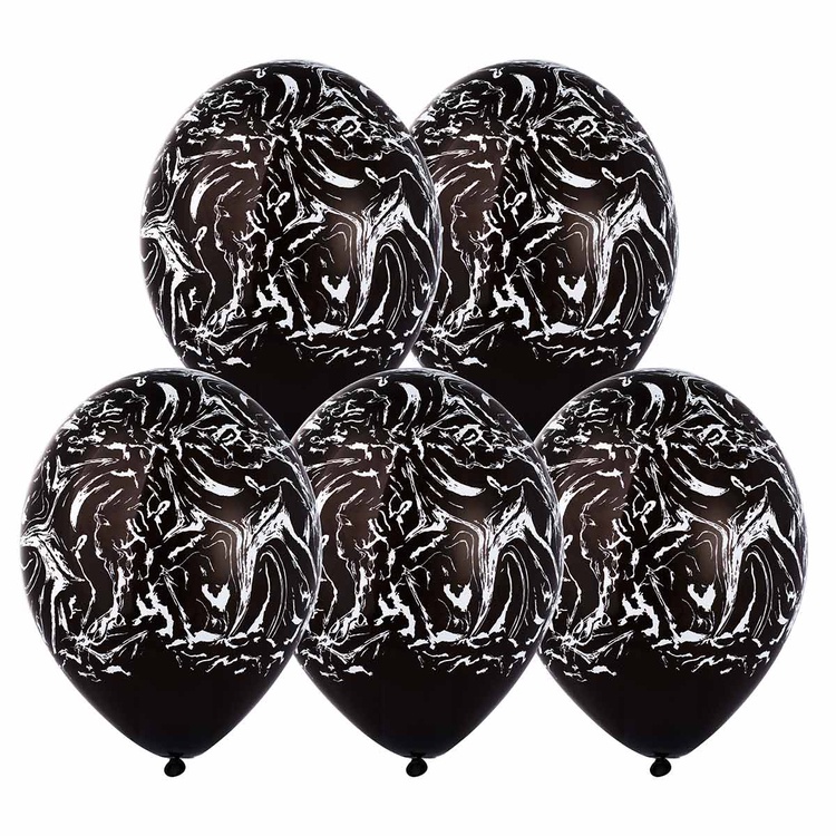 Belball Шелк паст 14" Мрамор черн/белый, 25 шт