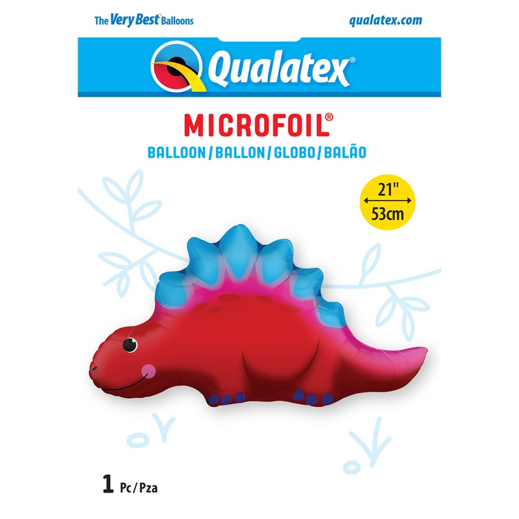 Qualatex (21" -53см) Динозавр Стегозавр красный, 1 шт/уп