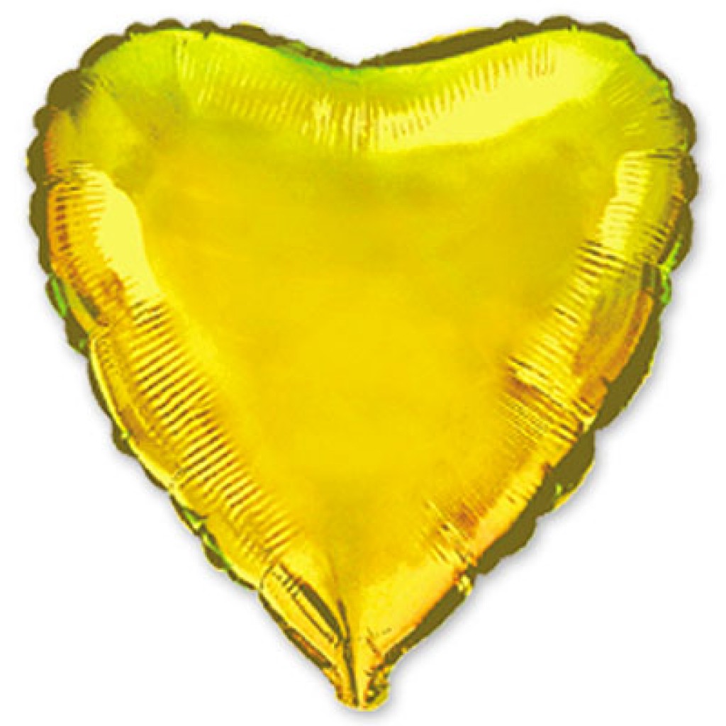 FlexMetal (9" -23см) СЕРДЦЕ Металлик Gold, 5 шт/уп
