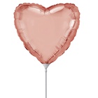 FlexMetal (9" -23см) СЕРДЦЕ Металлик Rose Gold, 5 шт/уп