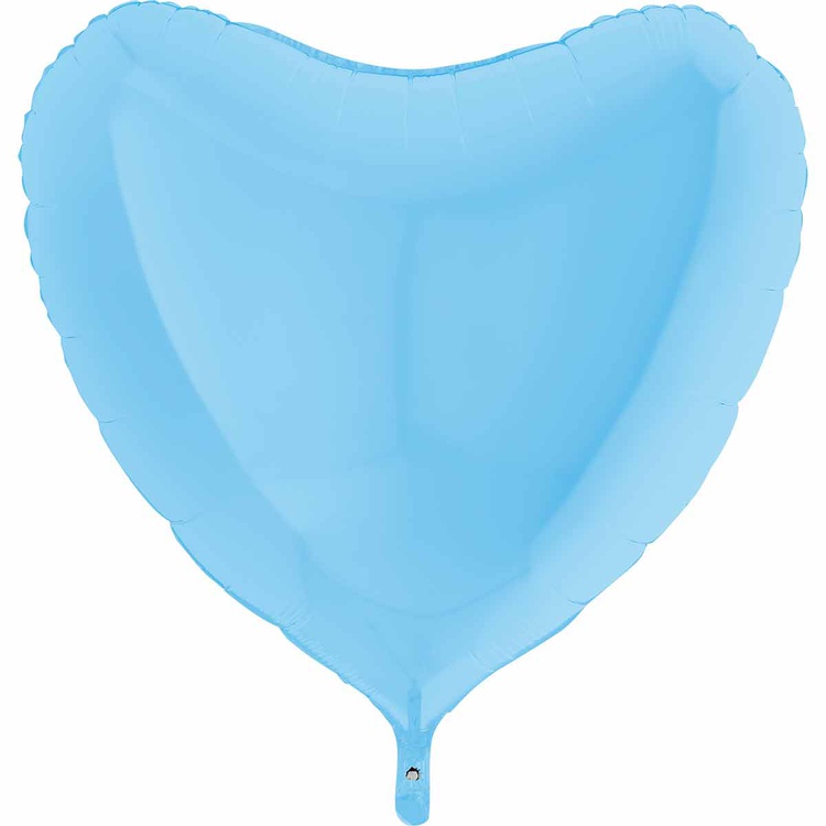 Grabo (36" -92см) СЕРДЦЕ  Пастель Matte Blue, 1 шт/уп