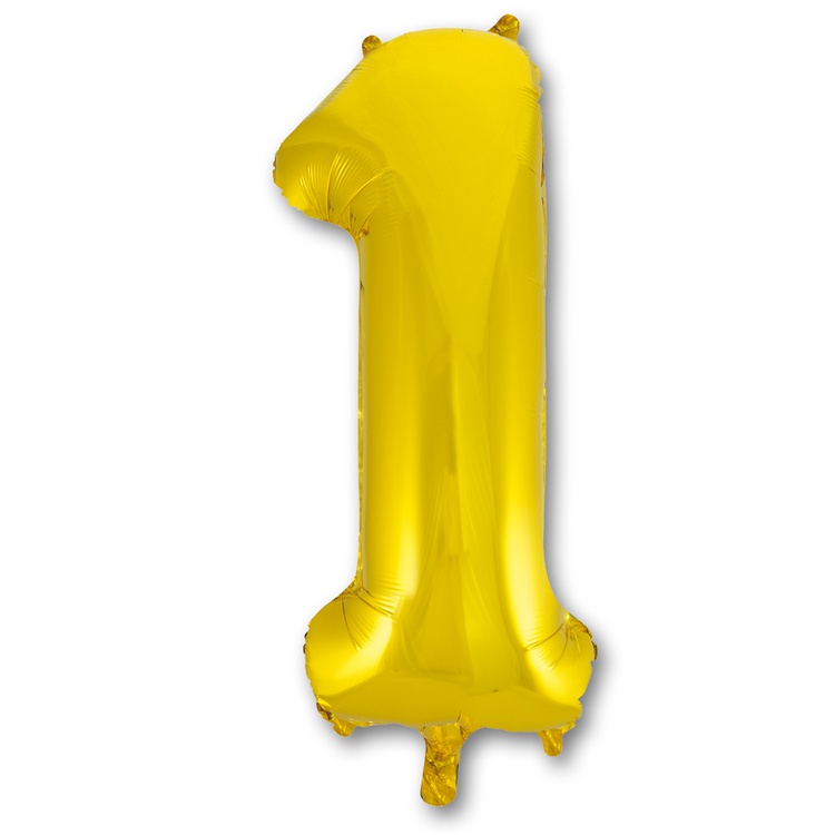 Веселая Затея ЦИФРА 1 14" Gold, 1 шт