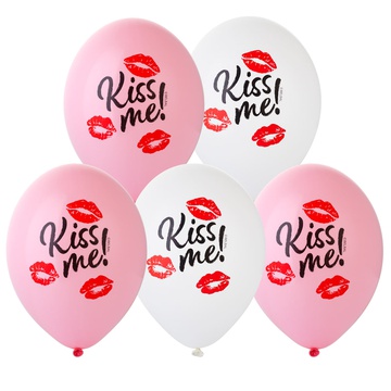 Belball Шар с рис 14" Kiss Me 2цв, 50 шт