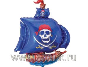 FlexMetal (14" -36см) м/ф Корабль пиратский синий, 5 шт/уп