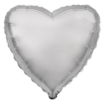 FlexMetal (9" -23см) СЕРДЦЕ Металлик Silver, 5 шт/уп