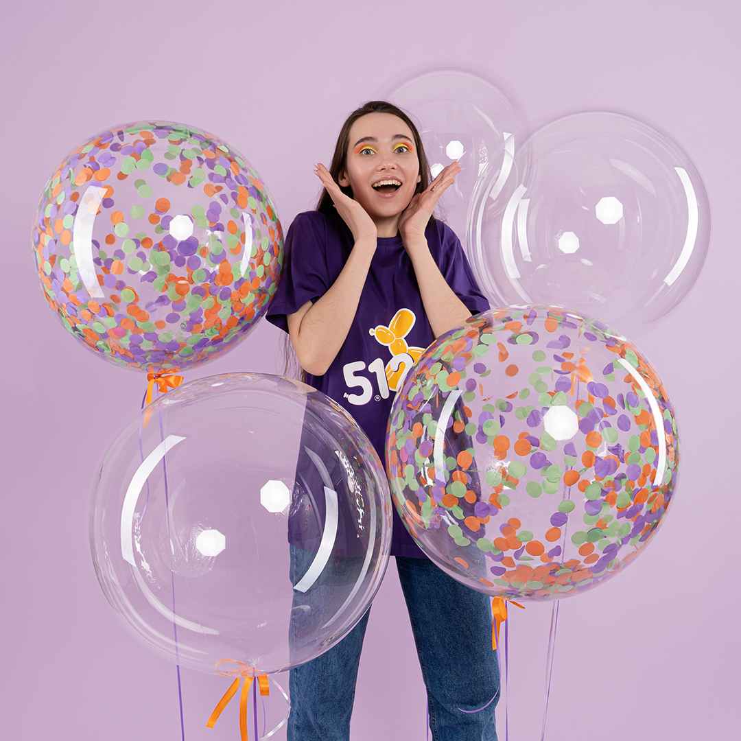 ТМ 512 (18" -46см) Deco Bubble, Прозрачный, Кристалл, 1 шт/уп.
