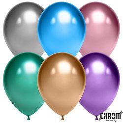 Дон баллон (12''/30 см) Ассорти, хром, 50 шт.