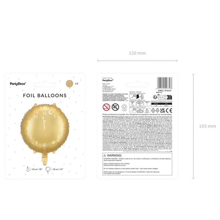 ПД (18" -46см) Часы новогодние Gold, 1 шт/уп