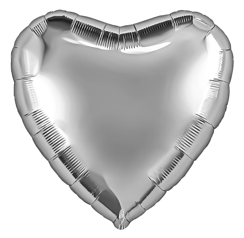 Agura (9''-23 см) СЕРДЦЕ Серебро,в упак. 5 шт/уп
