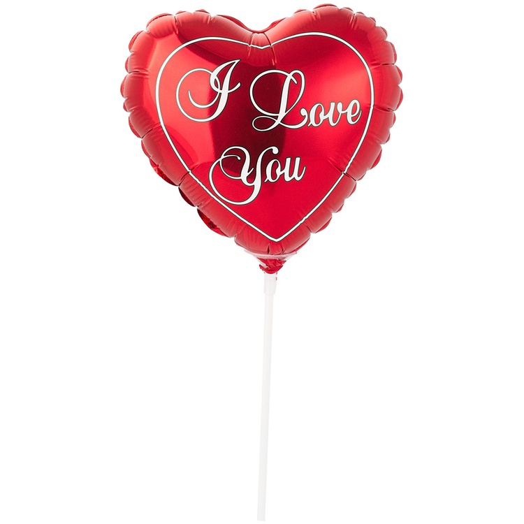 FlexMetal (9" -23см) ILY Красное сердце, 5 шт/уп