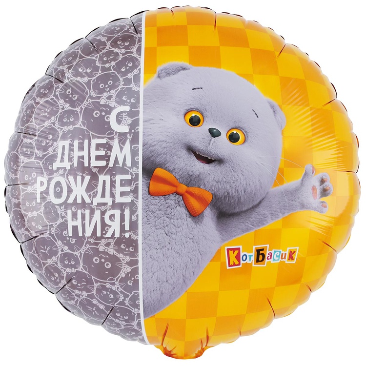 К 18" РУС ДР Кот Басик, 1 шт/уп