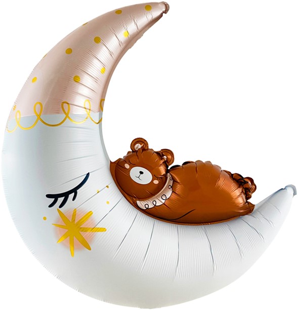 Falali (34" -87см) Полумесяц с медвежонком, 1 шт/уп
