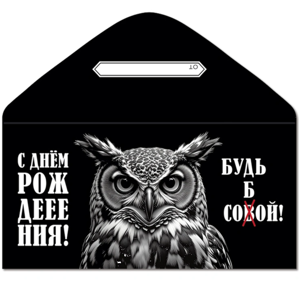Конверт д/денег С ДР БУДЬ СОБОЙ Сова