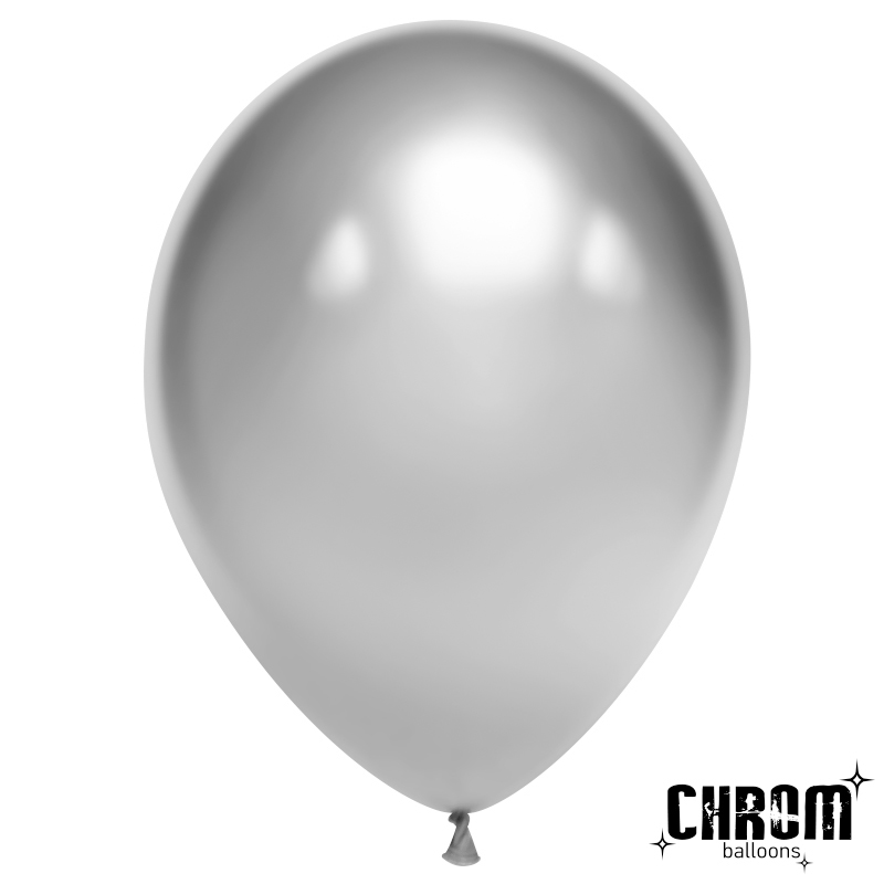 Дон Баллон Шар (5''/13 см), Серебро, хром, 50 шт.