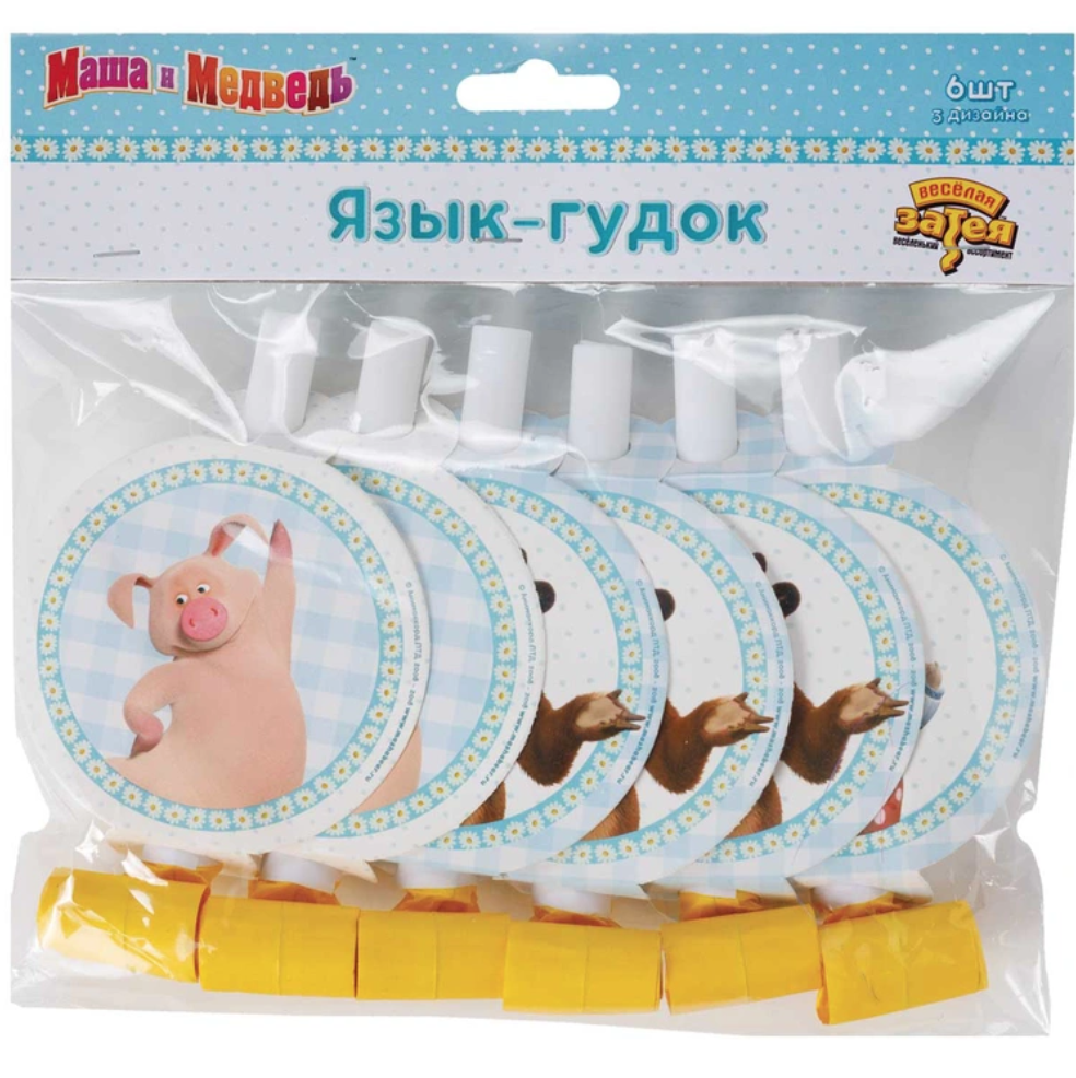 Язык-гудок с карт Маша и Медв Ромаш 6штG