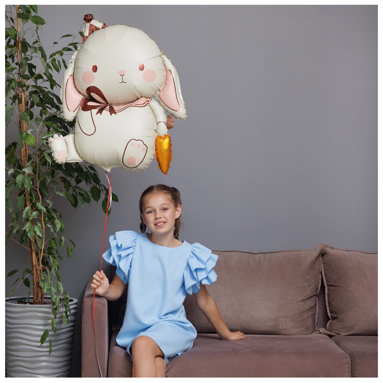 К ФИГУРА (35" -90см) Зайка в колпаке, 1 шт/уп
