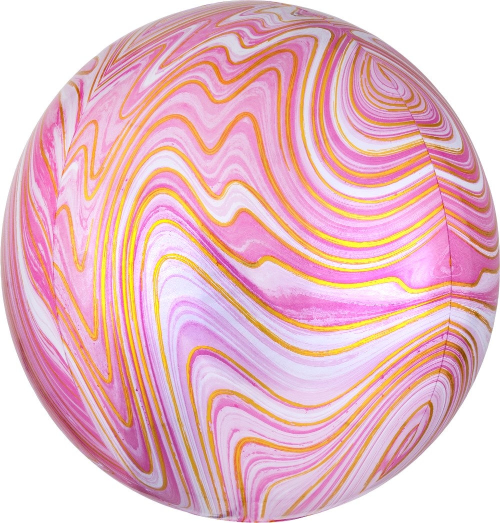 Falali (22" -56см) Сфера 3D, Мрамор, Розовый, Агат, 1 шт.