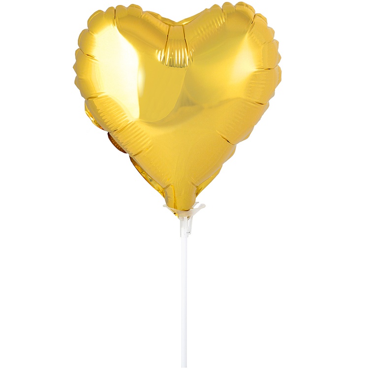 FlexMetal (9" -23см) СЕРДЦЕ Металлик Gold, 5 шт/уп