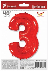 FlexMetal Цифра 3 Red, 1 шт