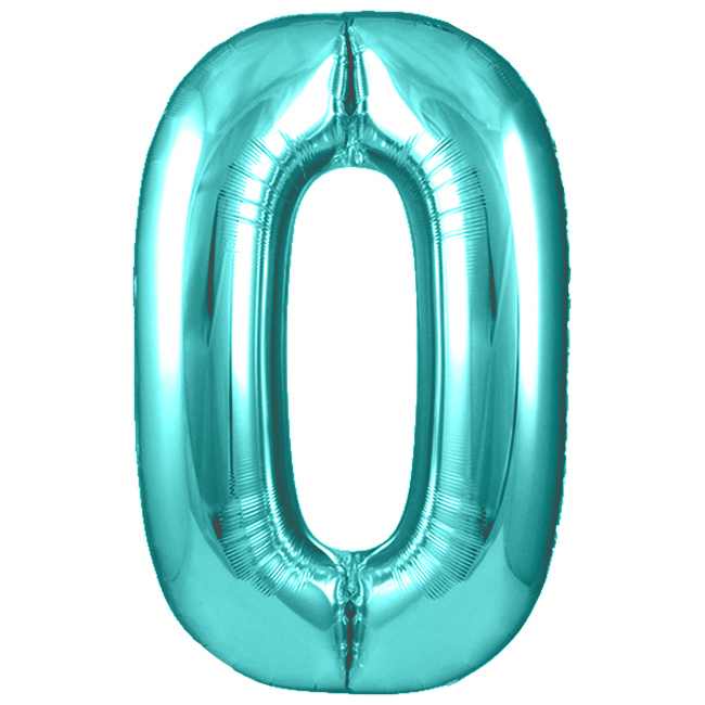 Шар (40''/102 см) Цифра, 0, Тиффани, Металлик, 1 шт. в уп.