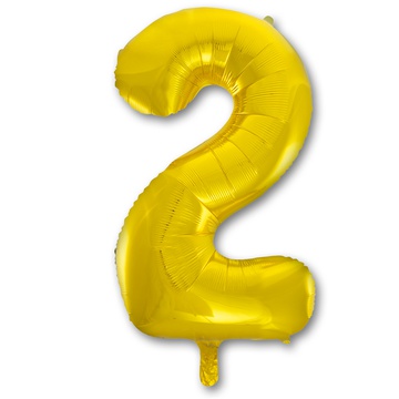 Веселая Затея ЦИФРА 2 14" Gold, 1 шт