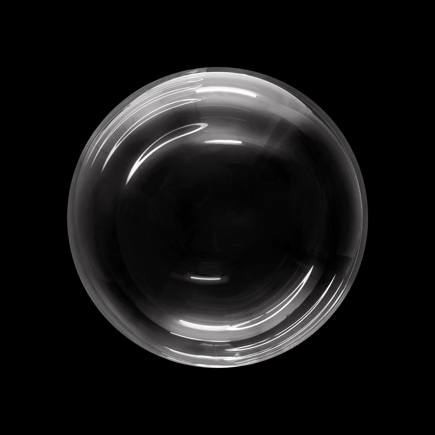 Falali (18" -46см) Сфера 3D, Deco Bubble, Прозрачный, Кристалл, 10 шт (черная упаковка)