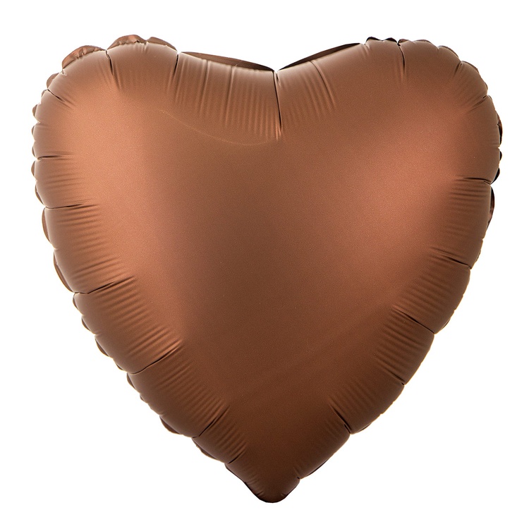 Grabo (18" -46см) СЕРДЦЕ Сатин Chocolate