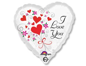 Anagram 18" ILY Сердца и цветы S40