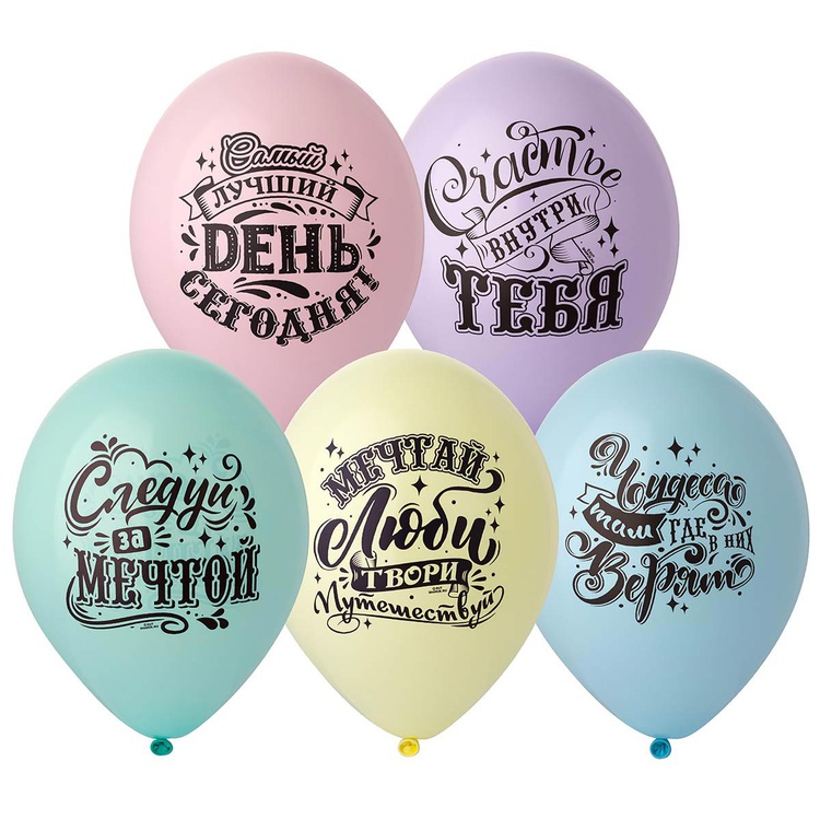 Belball Шар с рис 14" Следуй за мечтой!, 50 шт