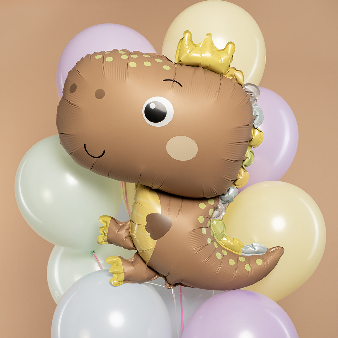 Falali (31" -79см) Динозаврик в короне, Бежевый, Сатин 1 шт/уп