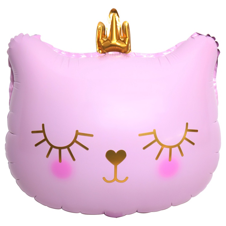 К ФИГУРА (29" -74см) Кошка в короне голова розовая, 1 шт/уп