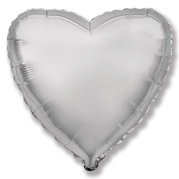 FlexMetal (18" -46см) СЕРДЦЕ Металлик Silver