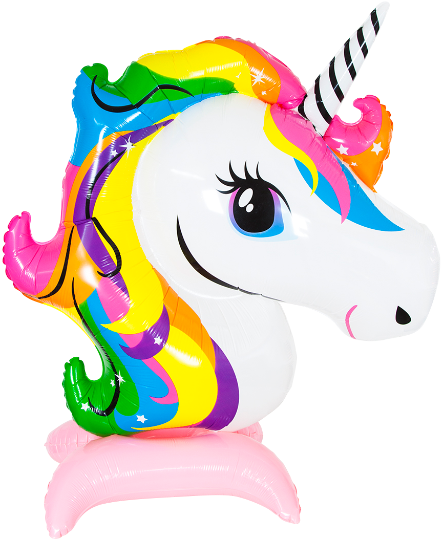 Falali 3D (55''/140 см) Фигура на подставке, Радужный единорог, Розовый, 1 шт. в уп.