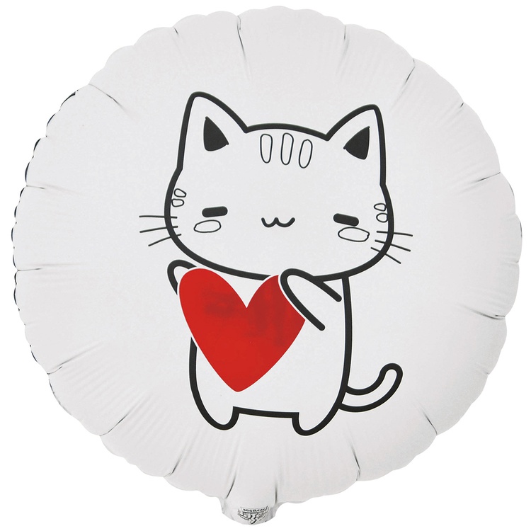 К 18" РУС ДЛЯ ТЕБЯ Котик с сердцем