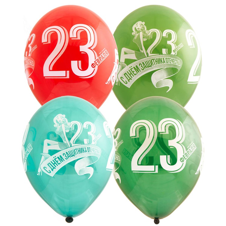 Belbal Шелк ассор 14" 23 Февраля, 25 шт
