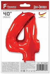 FlexMetal Цифра 4 Red, 1 шт