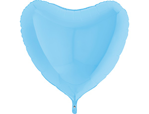 Grabo (36" -92см) СЕРДЦЕ  Пастель Matte Blue, 1 шт/уп